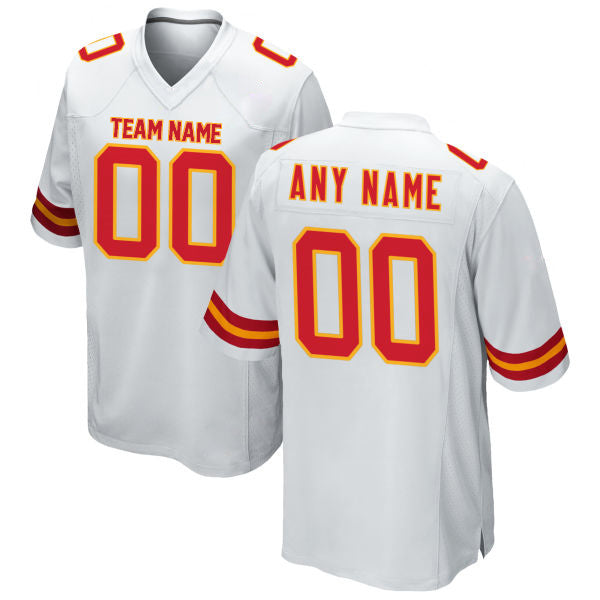 Kansas City Football Jersey Custom Stitched Name & Number Red/White Style09252301