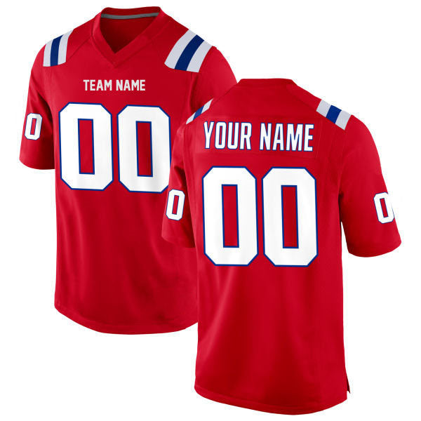 Patriots Football Jersey Custom Stitched Name & Number Navy/White/Red Style11292301