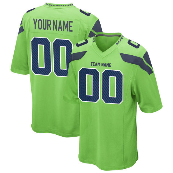 Seahawks Football Jersey Custom Stitched Name & Number Navy/White/Green Style12042301