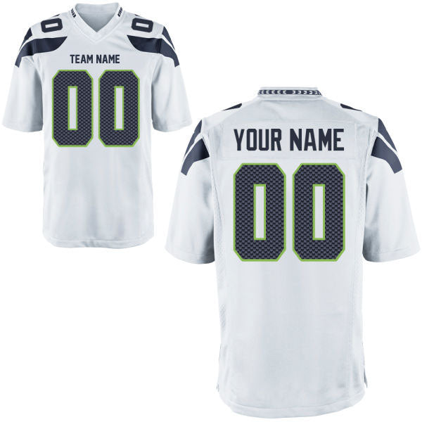 Seahawks Football Jersey Custom Stitched Name & Number Navy/White/Green Style12042301