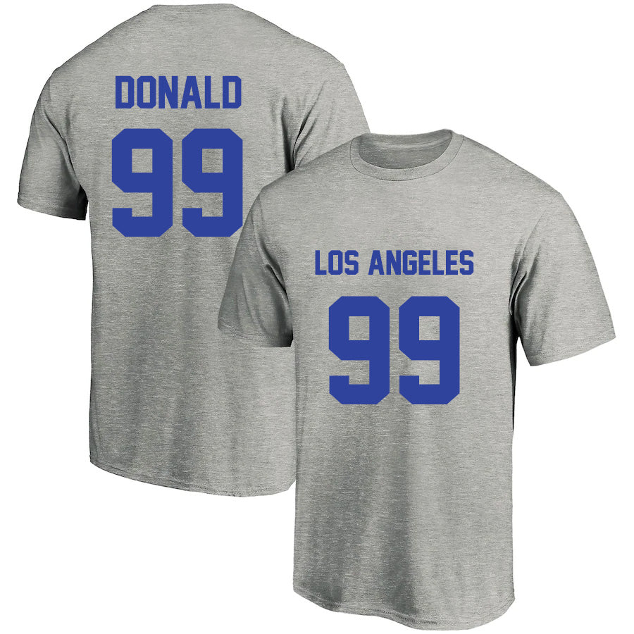 Los Angeles Donald 99 Short Sleeve Tshirt Blue/White/Grey Style20082201