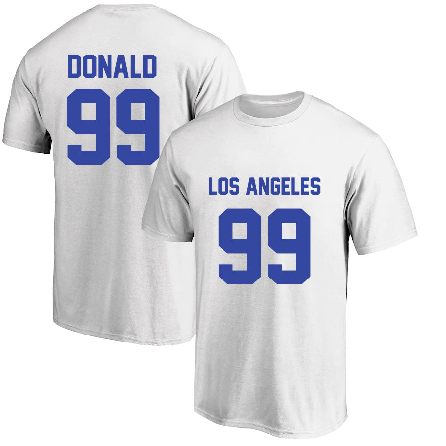 Los Angeles Donald 99 Short Sleeve Tshirt Blue/White/Grey Style20082201