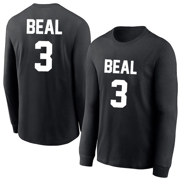 Bradley Beal 3 Long Sleeve Tshirt Black/White Style08092785