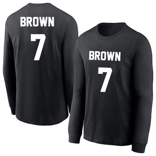 Jaylen Brown 7 Long Sleeve Tshirt Black/White Style08092784