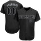 Baseball Stitched Custom Jersey - Black / Font Black Grey style 2