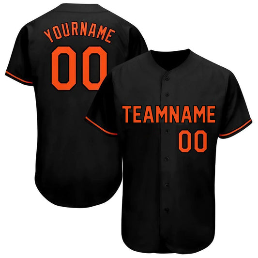 Baseball Stitched Custom Jersey - Black / Font Orange