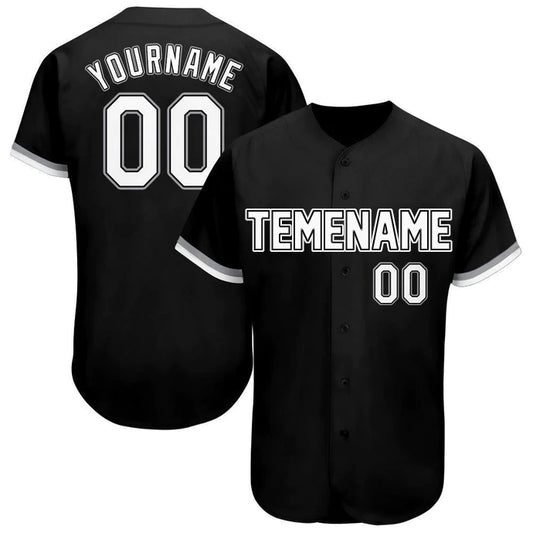 Baseball Stitched Custom Jersey - Black / Font White