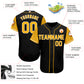 Baseball Stitched Custom Jersey - Black / Font Yellow