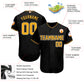 Baseball Stitched Custom Jersey - Black / Font Yellow style 2