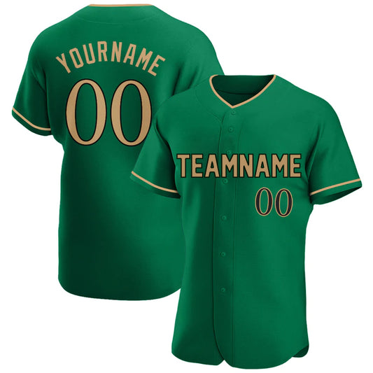 Baseball Stitched Custom Jersey - Green / Font Yellow