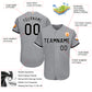 Baseball Stitched Custom Jersey - Grey / Font Black