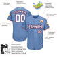 Baseball Stitched Custom Jersey - Light Blue / Font White