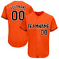 Baseball Stitched Custom Jersey - Orange / Font Black