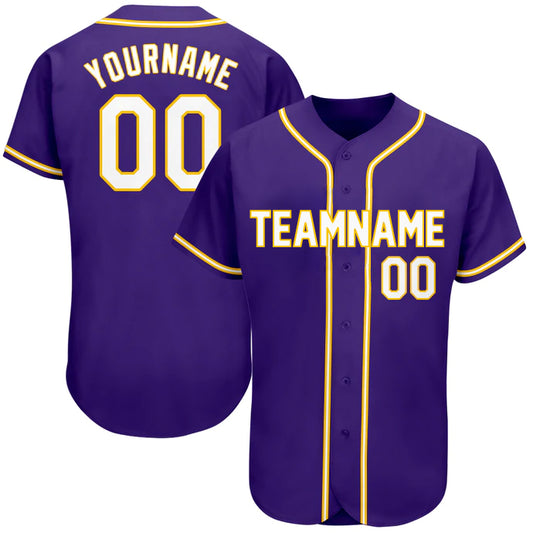 Baseball Stitched Custom Jersey - Purple / Font White