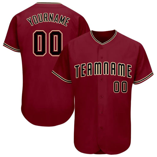 Baseball Stitched Custom Jersey - Red / Font Black