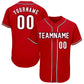 Baseball Stitched Custom Jersey - Red / Font White style 2