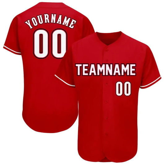 Baseball Stitched Custom Jersey - Red / Font White