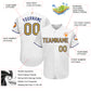 Baseball Stitched Custom Jersey - White / Font Yellow Blue
