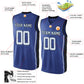 Basketball Stitched Custom Jersey - Blue / Font White Style2