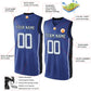 Basketball Stitched Custom Jersey - Blue / Font White Style2