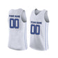 Basketball Stitched Custom Jersey - White / Font Blue
