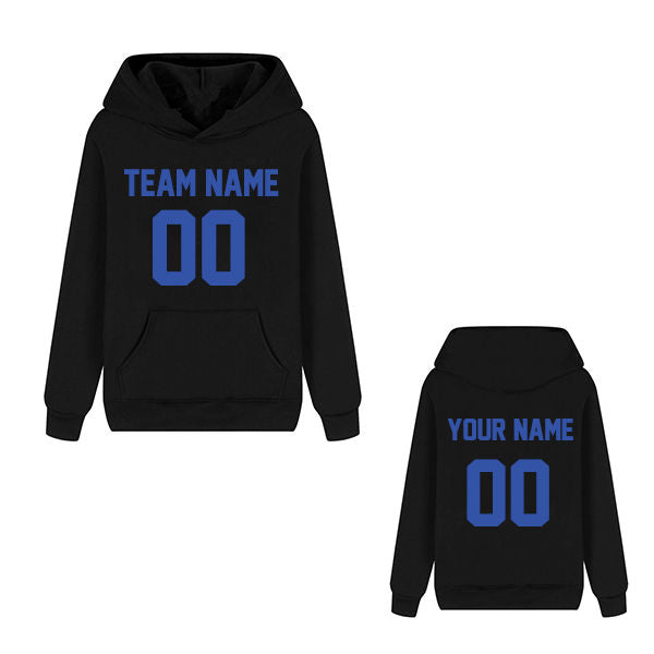 Customized Pullover Hoodie - Black / Font Blue