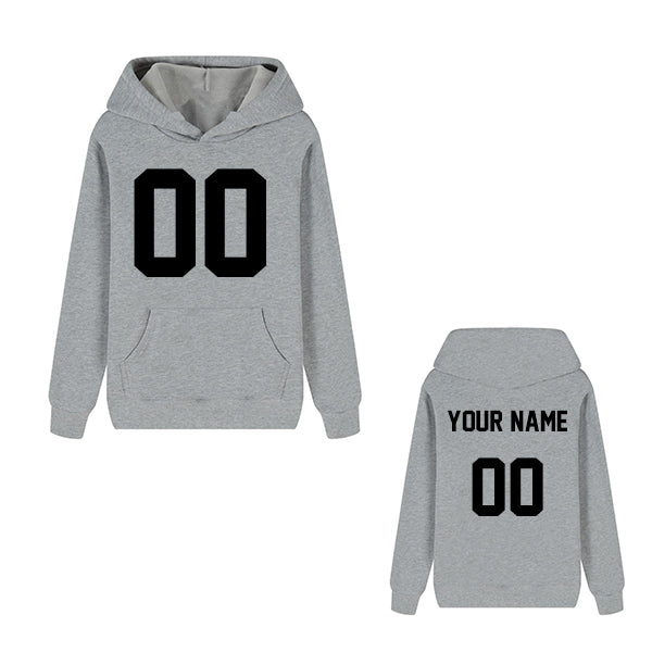 Customized Pullover Hoodie - Grey / Font Black