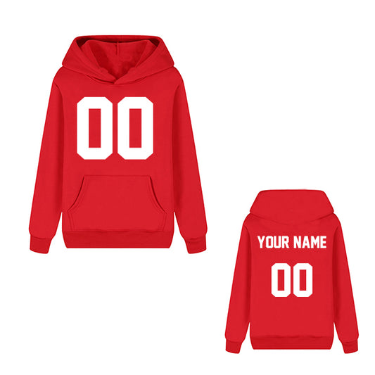 Customized Pullover Hoodie - Red / Font White