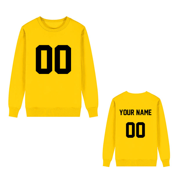 Customized Long Sleeve Tshirt - Yellow / Font Black