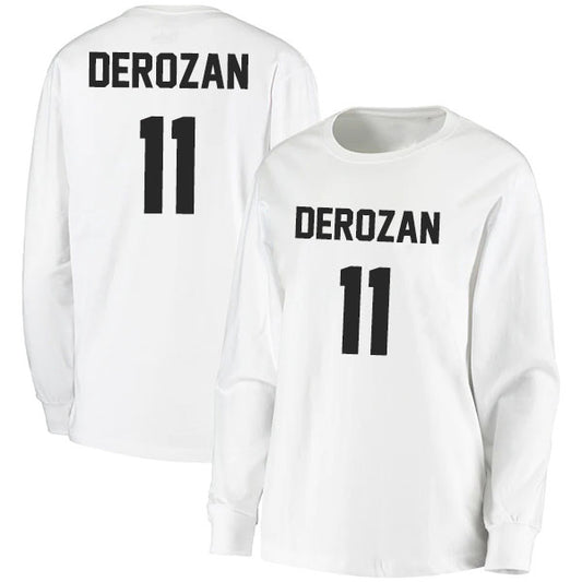 DeMar DeRozan 11 Long Sleeve Tshirt Black/White Style08092783