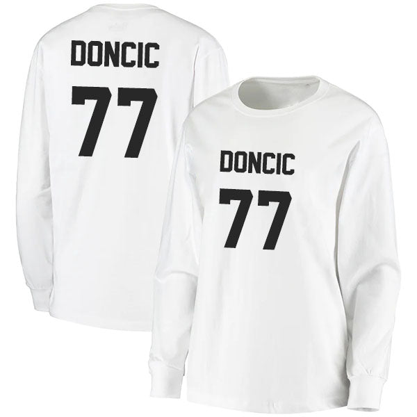 Luka Doncic 77 Long Sleeve Tshirt Black/White Style08092748