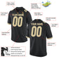 Football Stitched Custom Jersey - Black / Font Khaki Style23042223