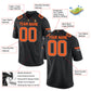 Football Stitched Custom Jersey - Black / Font Orange Style23042217
