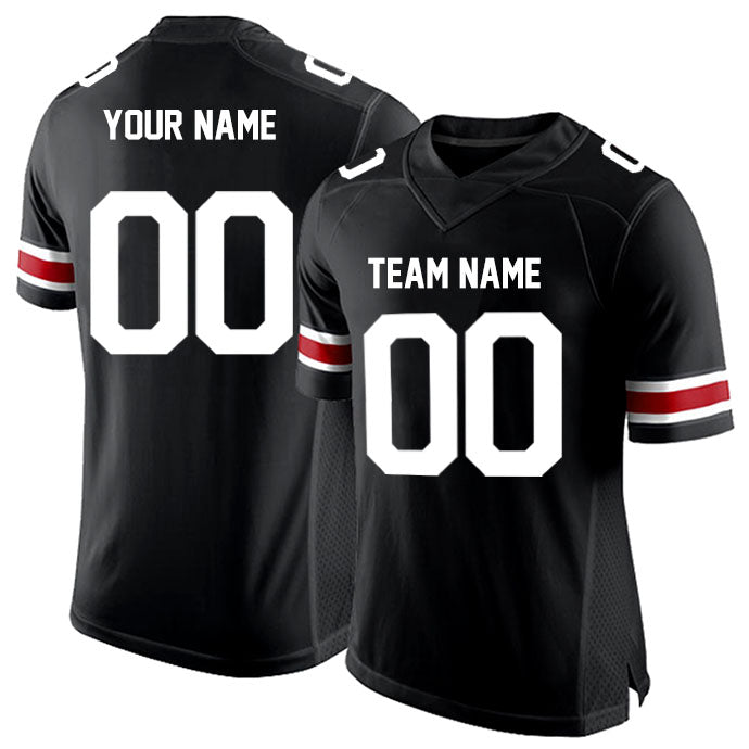 Football Stitched Custom Jersey - Black / Font White Style23042206