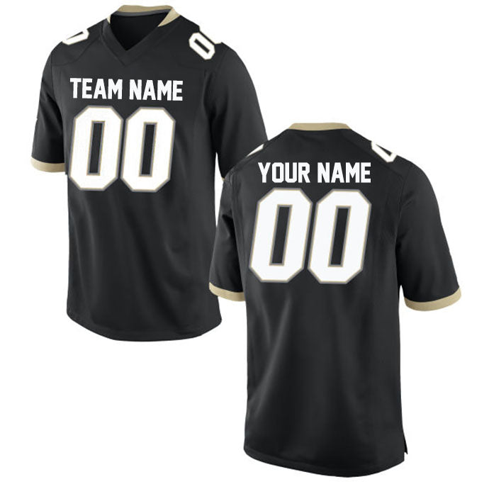 Football Stitched Custom Jersey - Black / Font White Style23042216b