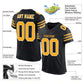 Football Stitched Custom Jersey - Black / Font Yellow