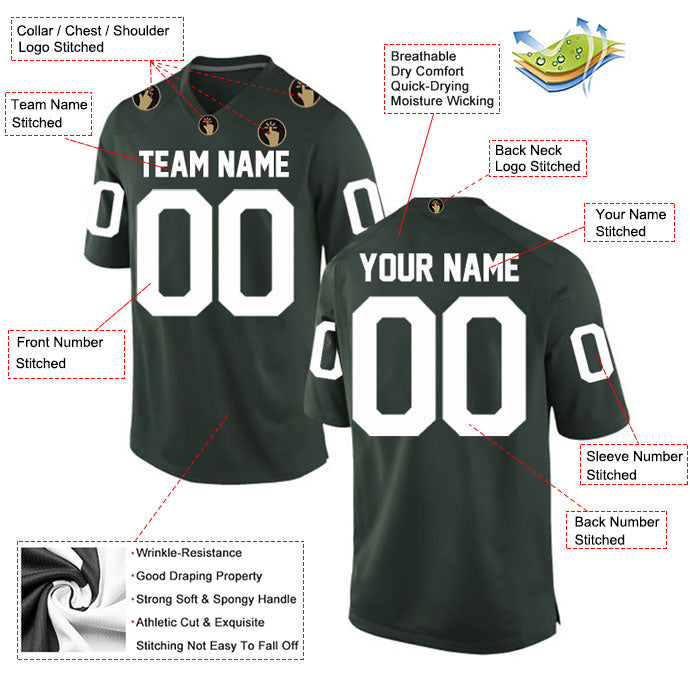 Football Stitched Custom Jersey - Green / Font White Style23042222