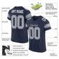 Football Stitched Custom Jersey - Navy / Font Grey