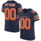 Football Stitched Custom Jersey - Navy / Font Orange