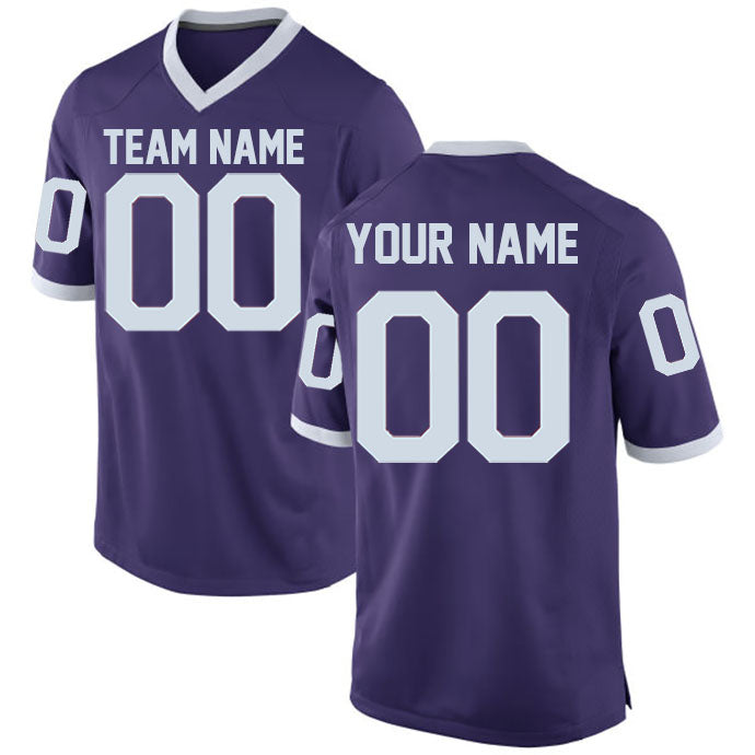 Football Stitched Custom Jersey - Purple / Font White Style23042221