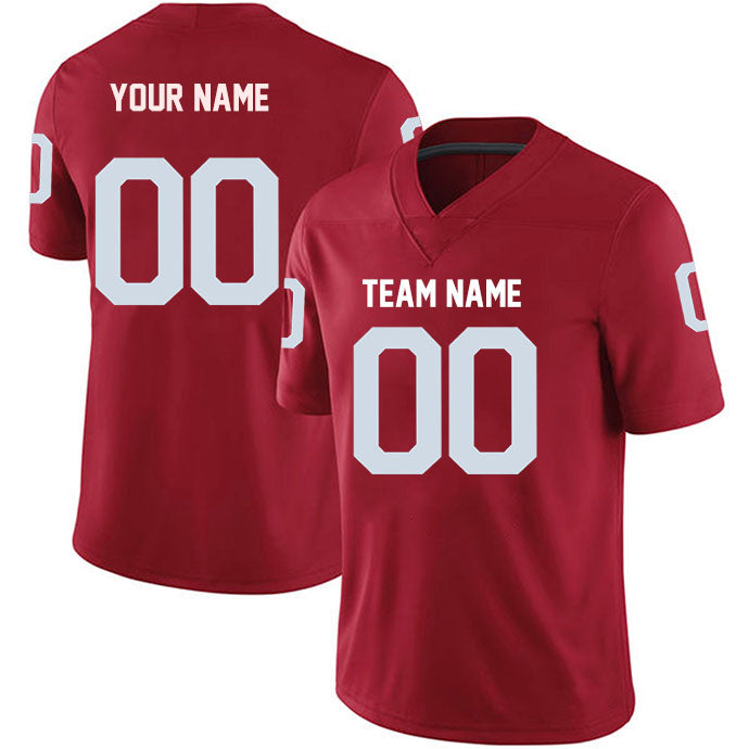 Football Stitched Custom Jersey - Red / Font White Style23042203