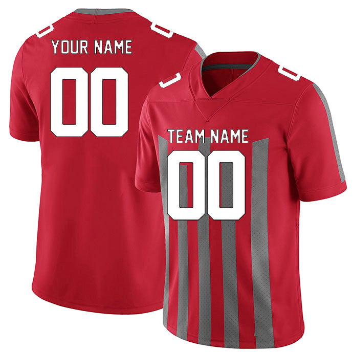 Football Stitched Custom Jersey - Red / Font White Style23042206