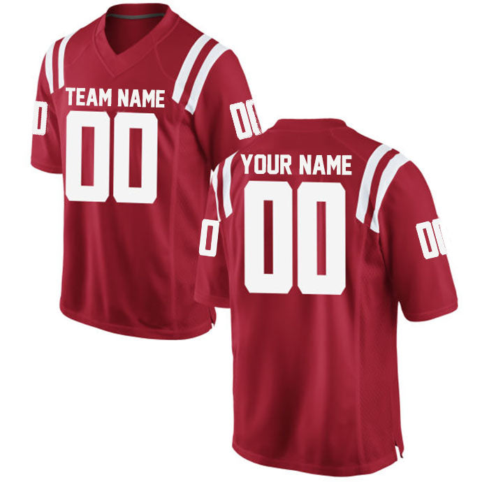 Football Stitched Custom Jersey - Red / Font White Style23042214