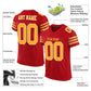 Football Stitched Custom Jersey - Red / Font Yellow