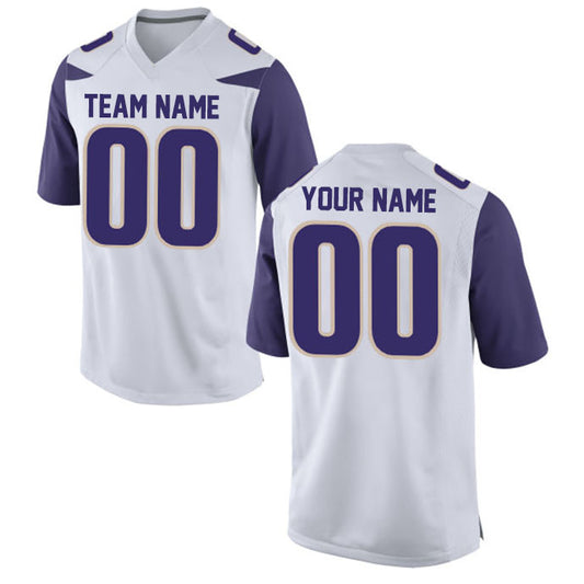 Football Stitched Custom Jersey - White / Font Purple Style23042209