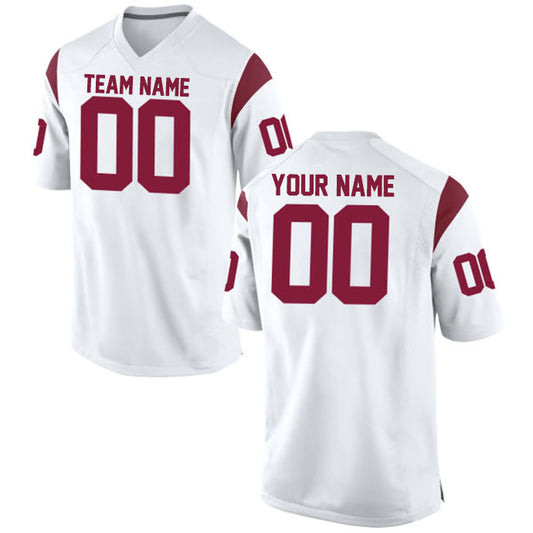 Football Stitched Custom Jersey - White / Font Red Style23042218