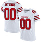 Football Stitched Custom Jersey - White / Font Red