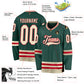 Hockey Stitched Custom Jersey - Green / Font Cream