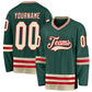 Hockey Stitched Custom Jersey - Green / Font Cream