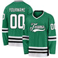 Hockey Stitched Custom Jersey - Green / Font White